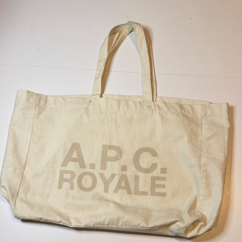 A.P.C. Royale Tote Bag Limited Large Canvas Logo Shopper